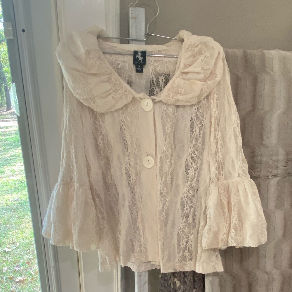 Cream Lace Top